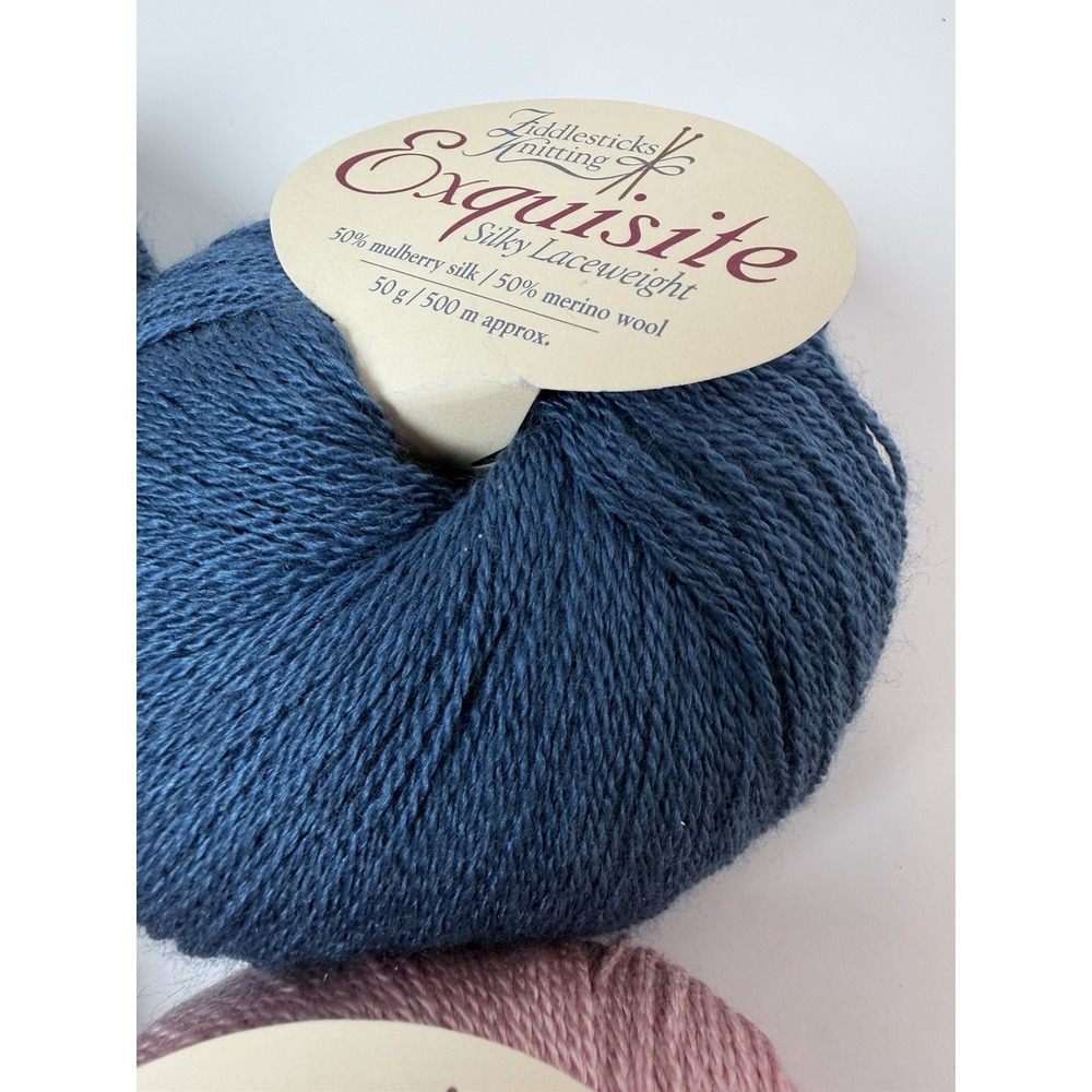 Fiddlesticks Knitting Exquisite Mulberry Silk Merino Yarn LOT 4 Balls Laceweight - Picture 3 of 6